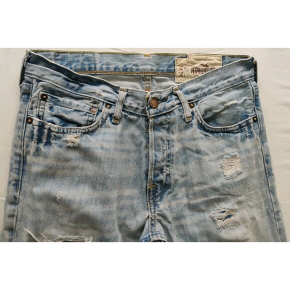 Hollister Jeans Women's REAL Boyfriend Slim Patch Distressed Handmade 32/29 READ - Picture 2 of 16